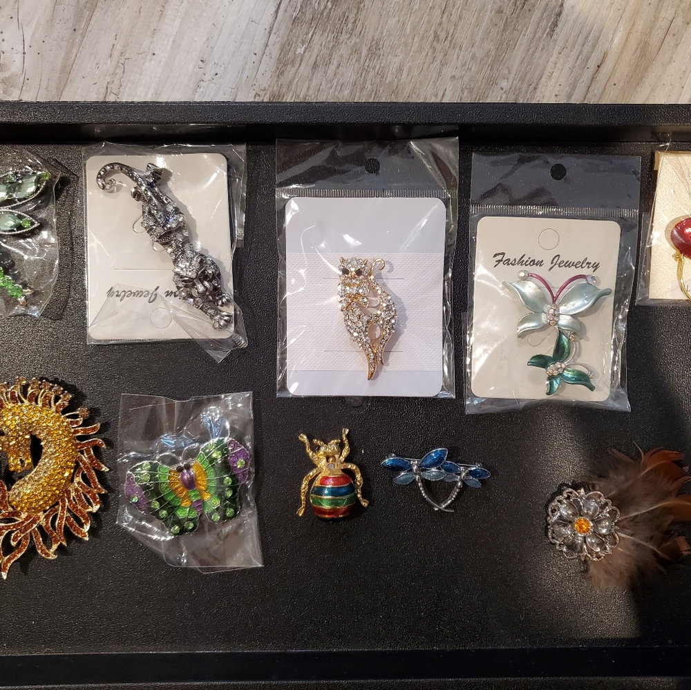 Lot of 10 brooches